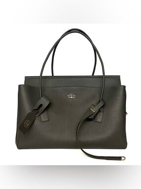 Balenciaga Carrie Carry-All Tote Bag in Grained Leather - Khaki Green